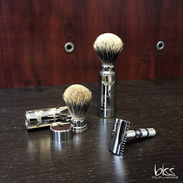 Plisson - Blaireau de voyage - Chrome