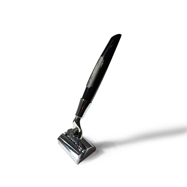 Plisson - Rasoir laque noire insert gris