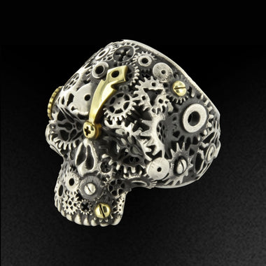 2 SAINTS - BAGUE - "XL GEAR SKULL"